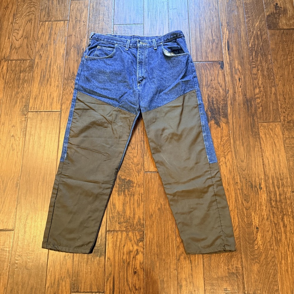 Wrangler Jeans Mens 38x30 Blue Denim Nylon Relaxed Fit Workwear Straight 97GR2IN